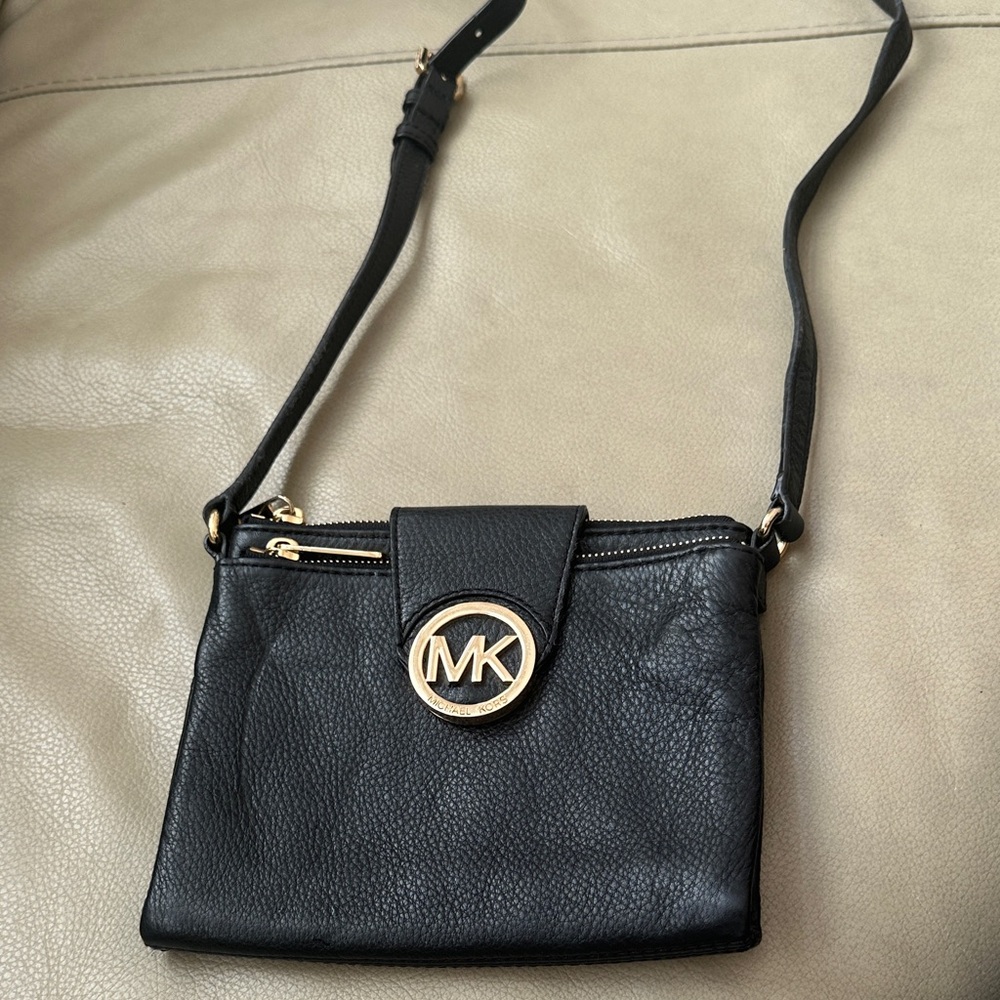 Michael Kors Black Leather Crossbody Bag